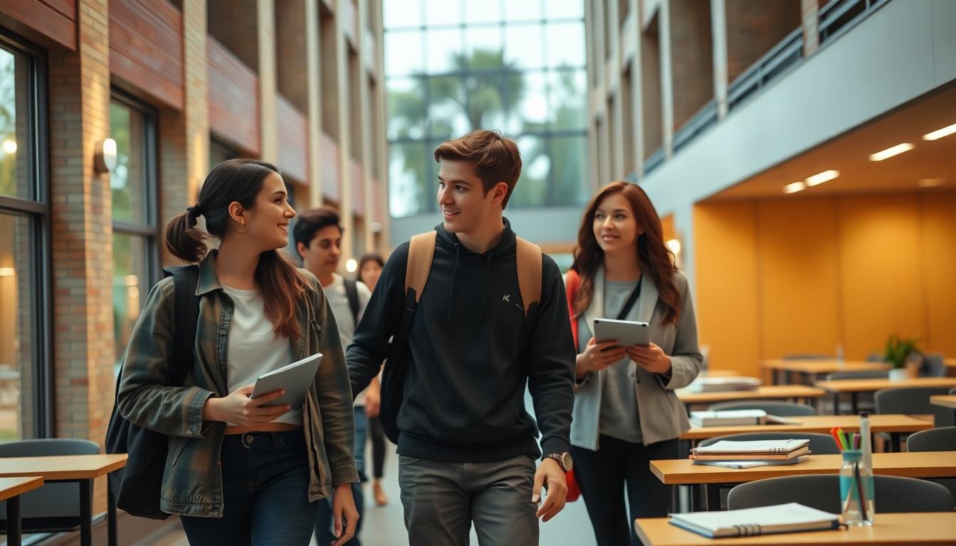 Students collaborating in study space